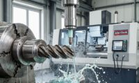 фреза обрабатывает металлическую заготовку из нержавеющей стали